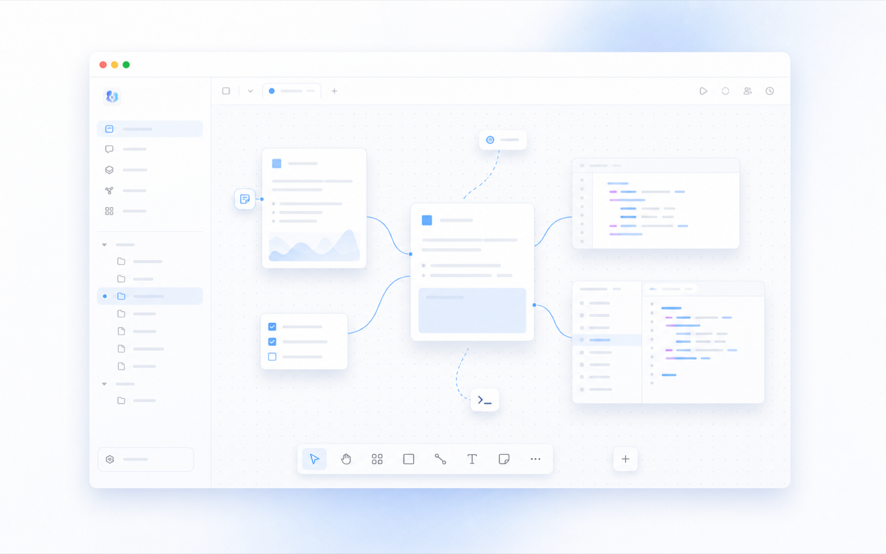 Pulse Canvas concept visual with canvas cards, coding panels, and workspace tools